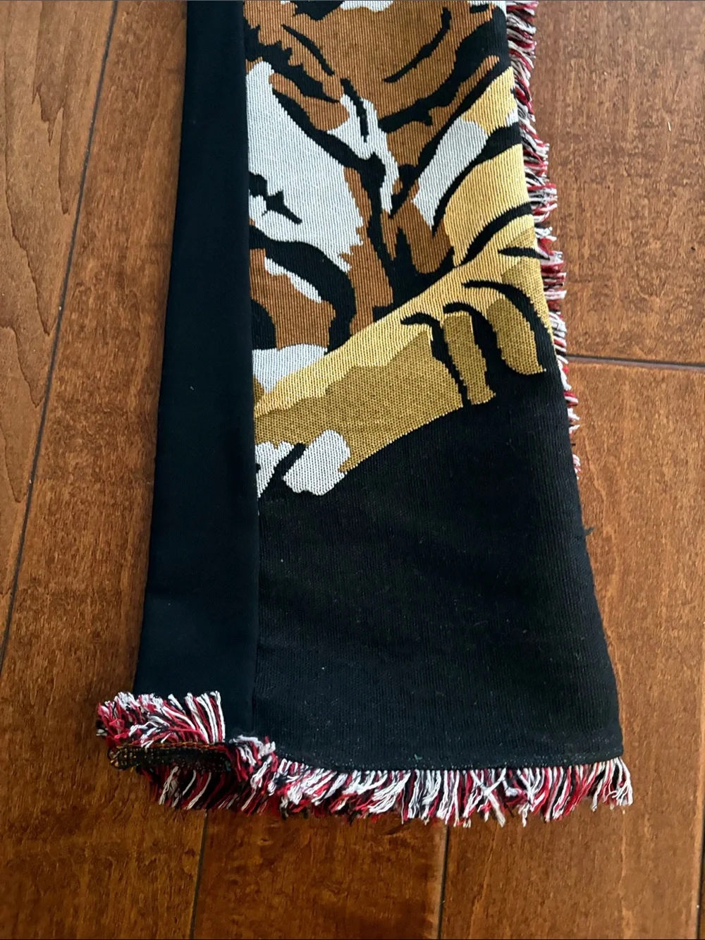 Graphic Tiger & Face Patchwork Joggers in Black, Red, Gold